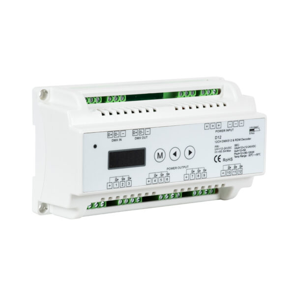 GloboStar® 71449 D12 SKYDANCE DC DMX & RDM Dimmer Din Rail Ράγας High Speed Controller / Decoder / Master 12 Καναλιών DC 12-24V 12 x 5A 120W - Max 60.5A 1440W - IP20 Μ15.5 x Π9 x Υ6cm - 5 Years Warranty - Image 3