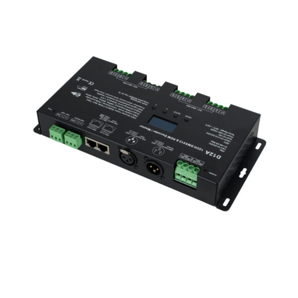 GloboStar® 71451 D12A SKYDANCE DC DMX & RDM Dimmer High Speed Controller / Decoder / Master 12 Καναλιών DC 12-24V 12 x 5A 120W - Max 60.5A 1440W - IP20 Μ25 x Π11.5 x Υ4cm - 5 Years Warranty - Image 2