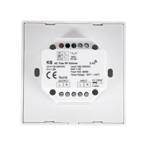 GloboStar® 71456 KS SKYDANCE AC Smart RF 2.4Ghz & Ροοστάτη Triac Dimming AC100-240V σε AC100-240V 1 x 1.5A 360W - Max 1.5A 360W - IP20 - Λευκό Σώμα - Μ8.5 x Π8.5 x Υ5.2cm - 5 Years Warranty - Image 5