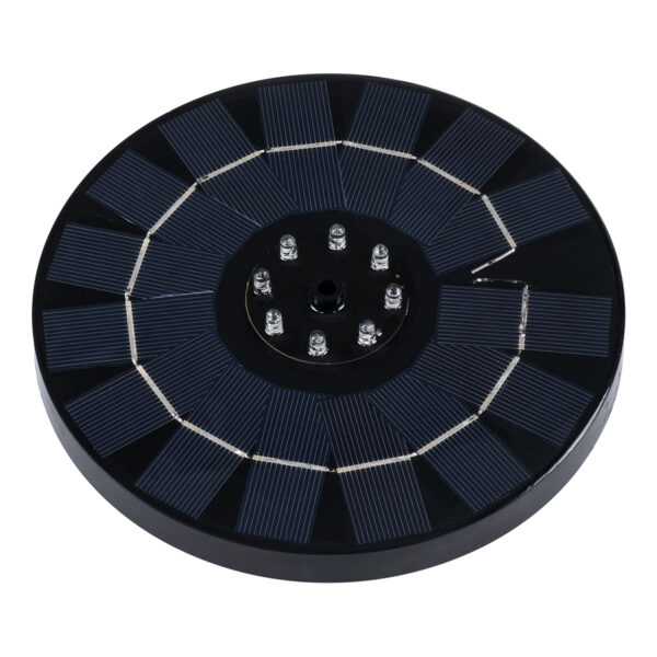 GloboStar® 71532 Ηλιακό Αυτόνομο Φωτοβολταϊκό Διακοσμητικό Συντριβάνι LED 3W με Μέγιστο Ύψος Νερού 30-60cm - 4 Διαφορετικά Μπέκ Ψεκασμού Αδιάβροχο IP68 Ψυχρό Λευκό 6000K Φ18 x Υ8cm - Image 3
