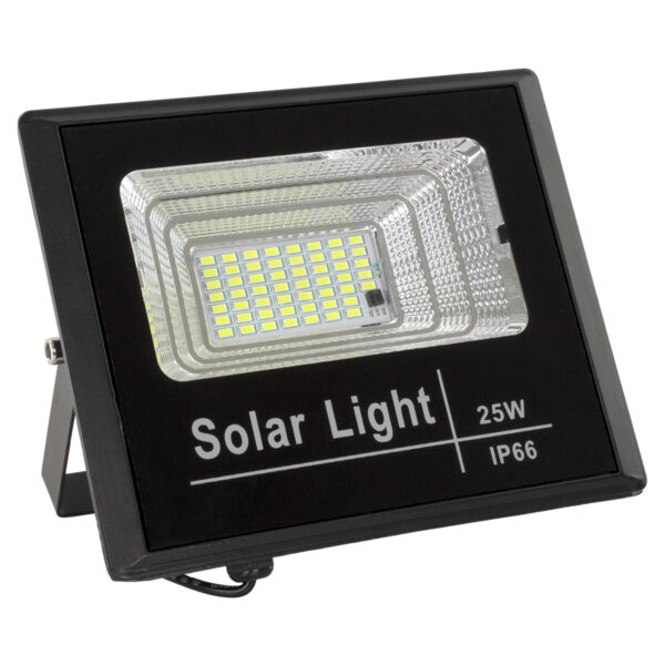 GloboStar® HERMES 71554 Αυτόνομος Ηλιακός Προβολέας LED SMD 25W 2000lm με Ενσωματωμένη Μπαταρία 3000mAh - Φωτοβολταϊκό Πάνελ με Αισθητήρα Ημέρας-Νύχτας και Ασύρματο Χειριστήριο RF 2.4Ghz Αδιάβροχος IP66 Ψυχρό Λευκό 6000K - 3 Χρόνια Εγγύηση - Image 2