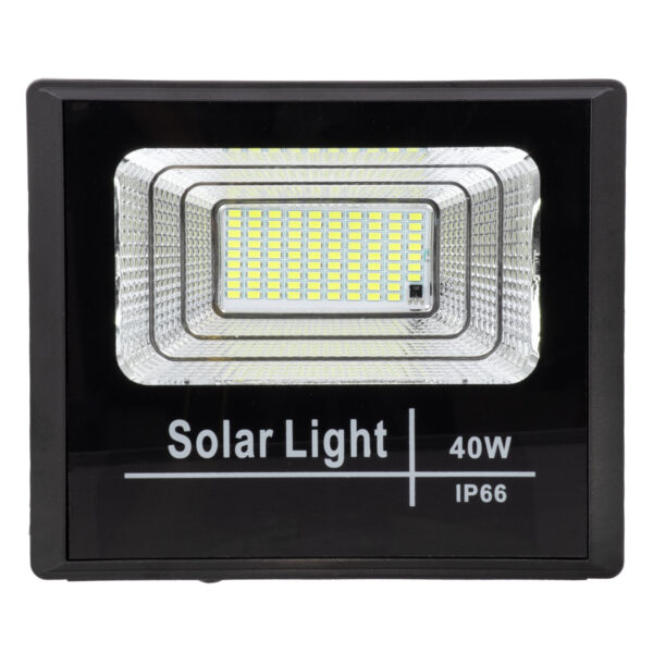 GloboStar® HERMES 71555 Αυτόνομος Ηλιακός Προβολέας LED SMD 40W 3200lm με Ενσωματωμένη Μπαταρία 5000mAh - Φωτοβολταϊκό Πάνελ με Αισθητήρα Ημέρας-Νύχτας και Ασύρματο Χειριστήριο RF 2.4Ghz Αδιάβροχος IP66 Ψυχρό Λευκό 6000K - 3 Χρόνια Εγγύηση - Image 4