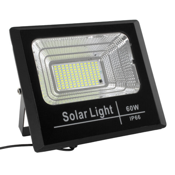 GloboStar® HERMES 71556 Αυτόνομος Ηλιακός Προβολέας LED SMD 60W 4800lm με Ενσωματωμένη Μπαταρία 10000mAh - Φωτοβολταϊκό Πάνελ με Αισθητήρα Ημέρας-Νύχτας και Ασύρματο Χειριστήριο RF 2.4Ghz Αδιάβροχος IP66 Ψυχρό Λευκό 6000K - 3 Χρόνια Εγγύηση - Image 2