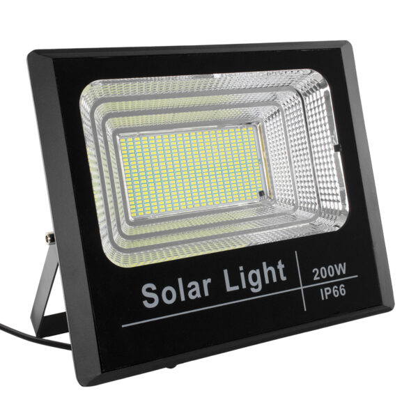 GloboStar® HERMES 71558 Αυτόνομος Ηλιακός Προβολέας LED SMD 200W 16000lm με Ενσωματωμένη Μπαταρία 20000mAh - Φωτοβολταϊκό Πάνελ με Αισθητήρα Ημέρας-Νύχτας και Ασύρματο Χειριστήριο RF 2.4Ghz Αδιάβροχος IP66 Ψυχρό Λευκό 6000K - 3 Χρόνια Εγγύηση - Image 2