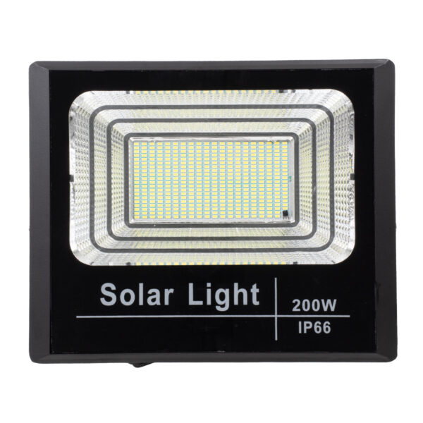 GloboStar® HERMES 71558 Αυτόνομος Ηλιακός Προβολέας LED SMD 200W 16000lm με Ενσωματωμένη Μπαταρία 20000mAh - Φωτοβολταϊκό Πάνελ με Αισθητήρα Ημέρας-Νύχτας και Ασύρματο Χειριστήριο RF 2.4Ghz Αδιάβροχος IP66 Ψυχρό Λευκό 6000K - 3 Χρόνια Εγγύηση - Image 4