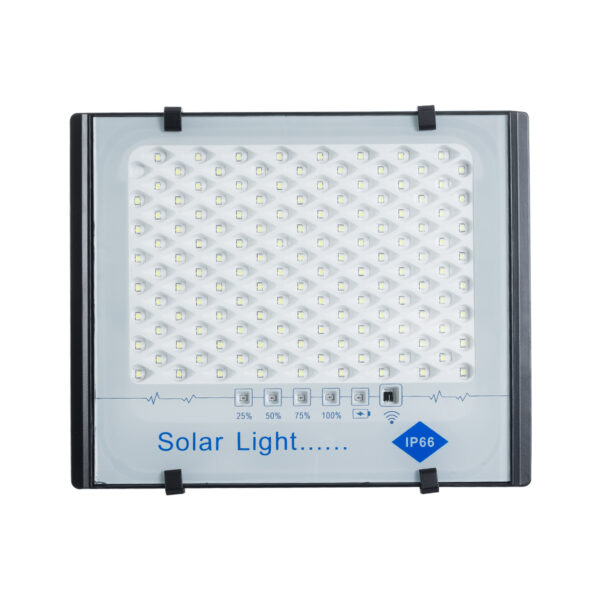 GloboStar® FAETHON 71560 Αυτόνομος Ηλιακός Προβολέας LED SMD 150W 15000lm με Ενσωματωμένη Μπαταρία 15000mAh - Φωτοβολταϊκό Πάνελ με Αισθητήρα Ημέρας-Νύχτας και Ασύρματο Χειριστήριο RF 2.4Ghz Αδιάβροχος IP66 Ψυχρό Λευκό 6000K - 3 Χρόνια Εγγύηση - Image 2