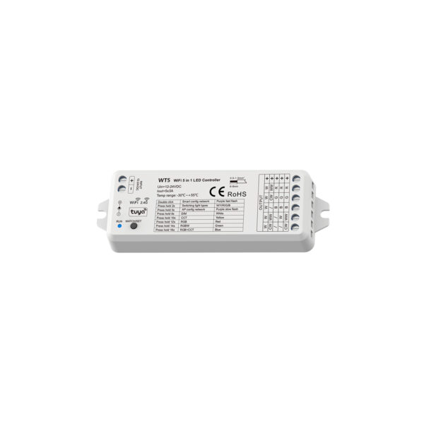 GloboStar® 73010 WT5 SKYDANCE DC WiFi & RF 2.4Ghz Dimmer High Speed Controller 5 Καναλιών DC 12-24V 5 x 3A 72W - Max 15A 360W - IP20 Μ10 x Π4 x Υ2cm - 5 Years Warranty - Image 6