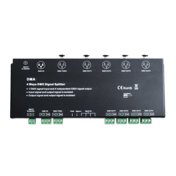 GloboStar® 73136 DMA SKYDANCE DC DMX512 Signal Splitter / Amplifier 4 Καναλιών DC 12-36V - IP20 Μ25.6 x Π9.2 x Υ3.8cm - 5 Χρόνια Εγγύηση - Image 2