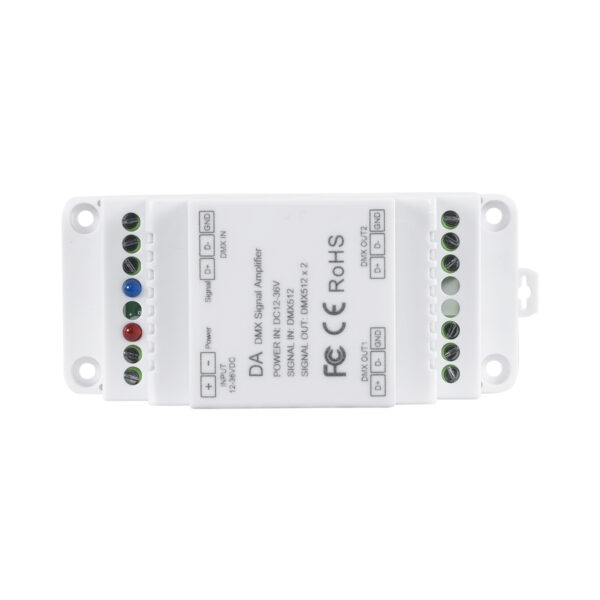 GloboStar® 73137 DA SKYDANCE DC DMX512 Signal Amplifier Din Rail Ράγας 2 Καναλιών DC 12-48V - IP20  Μ11.5 x Π5 x Υ6.5cm - 5 Χρόνια Εγγύηση - Image 2