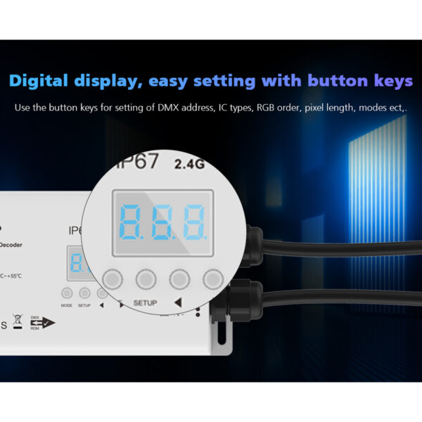 GloboStar® 73143 DS-WP SKYDANCE DC RF 2.4Ghz DMX512 to SPI Decoder DC 5-24V - Αδιάβροχο IP65 Μ17 x Π8 x Υ4cm - 5 Χρόνια Εγγύηση - Image 8