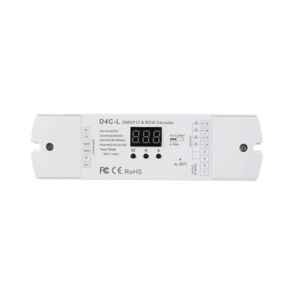 GloboStar® 73145 D4C-L SKYDANCE DC DMX512 Constant Current & RDM Decoder 4 Καναλιών DC 12-48V 4 x 0.5A 22.5W - Max 2A 90W - IP20  Μ17 x Π5 x Υ2.5cm - 5 Χρόνια Εγγύηση - Image 2