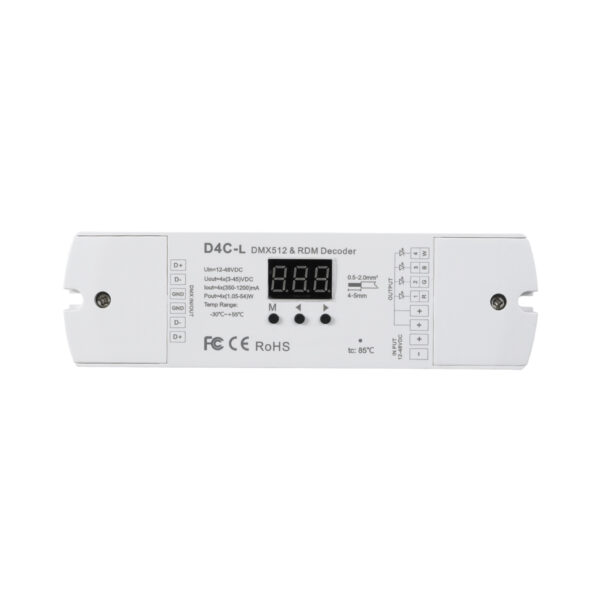 GloboStar® 73146 D4C-L SKYDANCE DC DMX512 Constant Current & RDM Decoder 4 Καναλιών DC 12-48V 4 x 1A 54W - Max 4A 216W - IP20  Μ17 x Π5 x Υ2.5cm - 5 Χρόνια Εγγύηση - Image 2