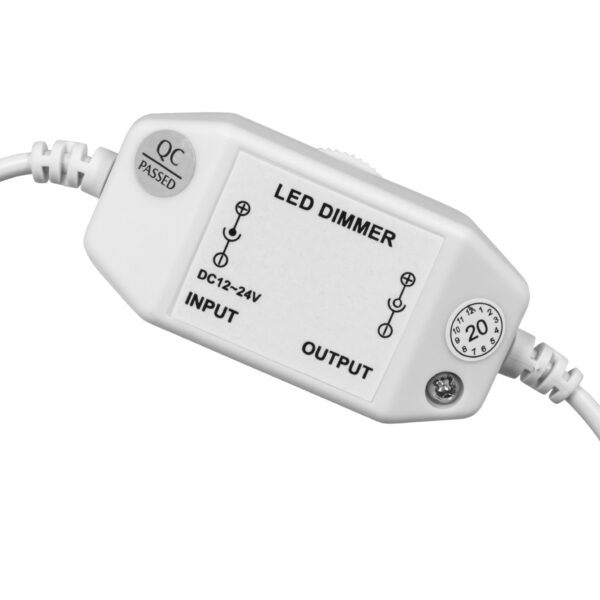 GloboStar® 73305 LED Dimmer με Ροοστάτη & Διακόπτη On/Off Λευκό DC 12-24V Max 120W - Image 2