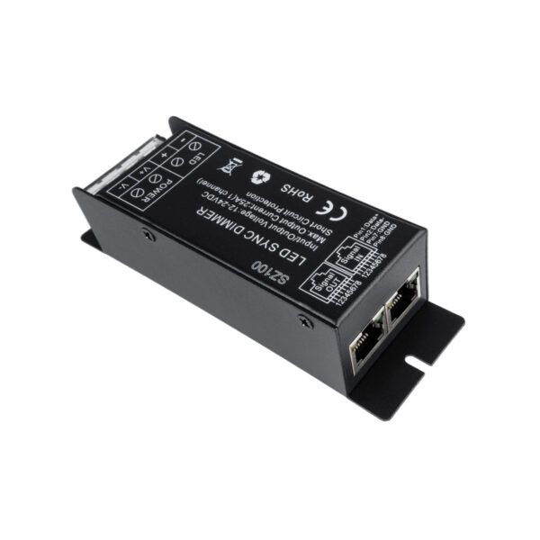 GloboStar® 73311 DC RF 2.4Ghz Controller & Dimmer 1 Κανάλι DC 12-24V 25A MAX 600W IP 20 Μ12.7 x Π4 x Υ3.2cm με Χειριστήριο RF 2.4Ghz SYNC - Image 2