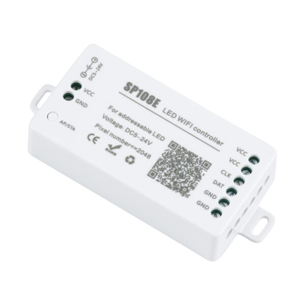 GloboStar® 73409 SP108E Ασύρματος WiFi LED FULL COLOR Magic Digital Pixel Controller iOS/Android για LED Digital Πολύχρωμα και Μονόχρωμα Προϊόντα DC 5-24V 1 x 2048 IC Max