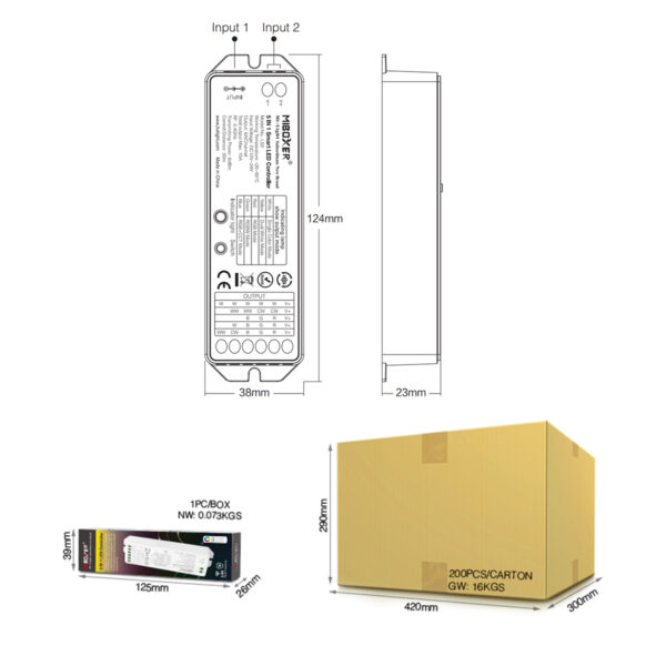 GloboStar® 73422 LS2 Mi-BOXER DC RF 2.4Ghz 5 in 1 Dimmer High Speed Controller / Dimmer 5 Καναλιών DC 12-24V 5 x 3A 72W - Max 15A 360W - IP20 RGBW+WW Μ13 x Π5 x Υ2.5cm - 5 Years Warranty - Image 17