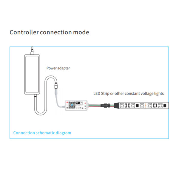 GloboStar® 73448 Ασύρματος Smart Home Wi-Fi LED RGBW Dream-Color Magic Digital Controller για LED Digital RGBW Προϊόντα DC 12-24V Max 2048 IC - Image 3