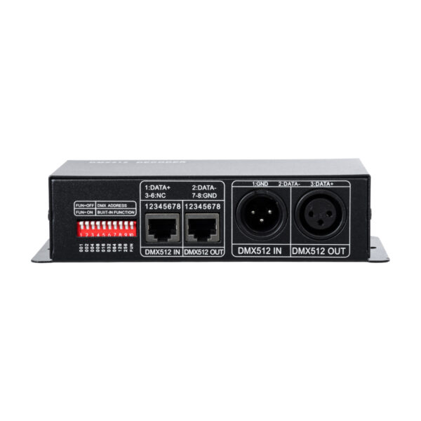 GloboStar® 73490 DC DMX Dimmer High Speed Controller / Decoder 3 Καναλιών DC 12-24V 3 x 8A 192W - Max 24A 576W - IP20 Μ16 x Π9 x Υ6cm - 2 Χρόνια Εγγύηση - Image 4