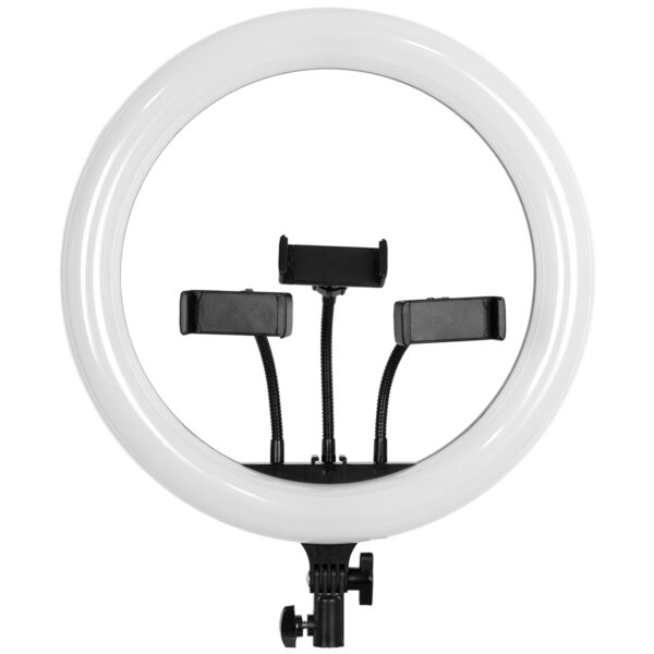 GloboStar® 75803 Professional Digital Ring Light Φ36cm LED SMD 50W 5000lm 180° DC 5V με Καλώδιο Τροφοδοσίας USB - Ενσωματωμένο και Ασύρματο Χειριστήριο RF 2.4Ghz Εναλλαγής Χρωμάτων & 3 Βάσεις Τηλεφώνου - Πολύχρωμο RGBW+WW Dimmable - Image 2