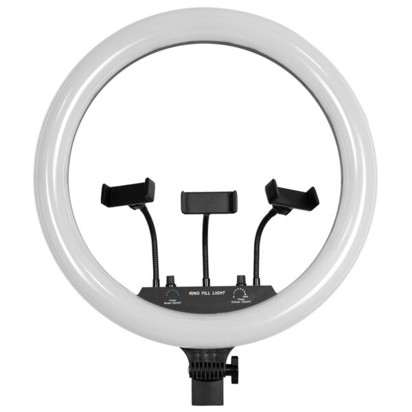 GloboStar® 75805 Professional Digital Ring Light Φ46cm LED SMD 70W 7000lm 180° AC 230V με Καλώδιο Τροφοδοσίας Πρίζας - Ασύρματο Χειριστήριο RF 2.4Ghz Εναλλαγής Χρωμάτων & 3 Βάσεις Τηλεφώνου - Πολύχρωμο RGBW+WW Dimmable - Image 2