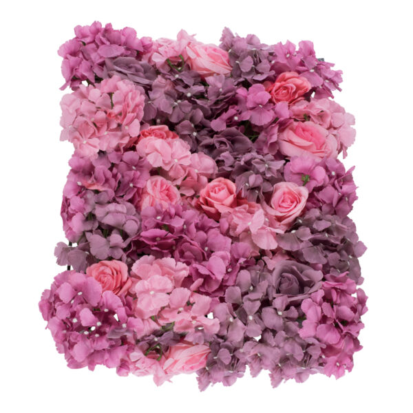 GloboStar® Artificial Garden ROSES STORY PURPLE 78336 Τεχνητό Διακοσμητικό Πάνελ Λουλουδιών - Κάθετος Κήπος σύνθεση Αμβροσία Μ60 x Π40 x Υ6cm - Image 3