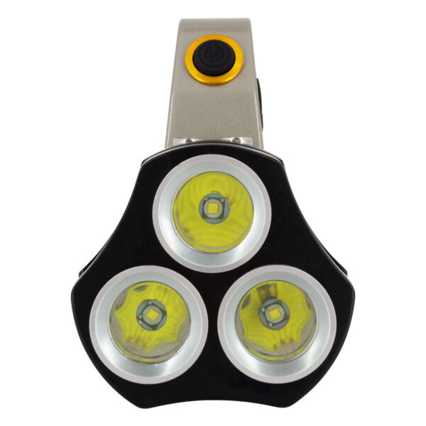 GloboStar® 79025 EXTREME Φορητός Επαναφορτιζόμενος Φακός LED CREE XHP50 30W 3000lm με 3 Modes & 3 x Μπαταρίες 18650 20400mAh Li-ion και με Φόρτιστή Αυτοκινήτου & Πρίζας Αδιάβροχος IP65 Ψυχρό Λευκό 6000K - Image 3