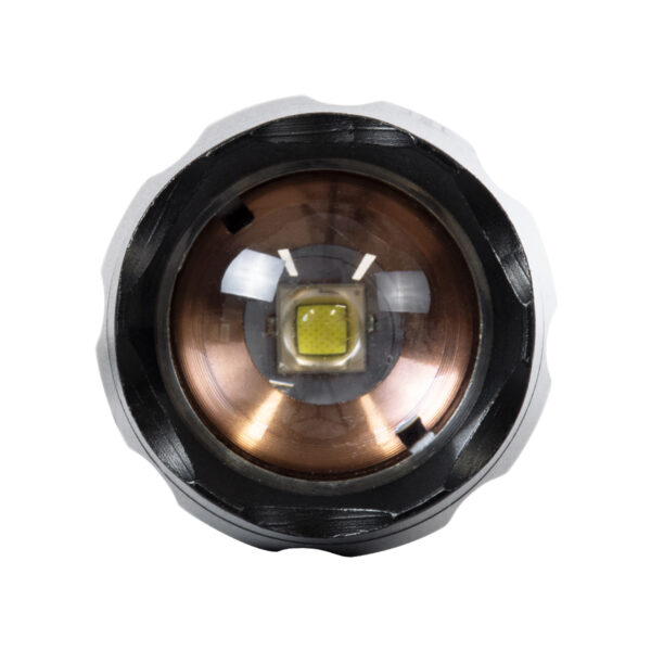 GloboStar® 79041 Φορητός Φακός Χειρός XM-L2 LED CREE 10W με Επαναφορτιζόμενη Μπαταρία 3000mAh & Φορτιστή Πρίζας - Zoom x1 έως x2000 - Ψυχρό Λευκό 6000K - Φ4 x Υ13.5cm - Image 6