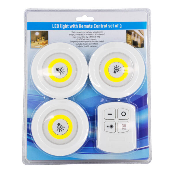 GloboStar® 79044 Φωτιστικά Νυκτός Μπαταρίας LED COB 6W 600lm με Timer & Ασύρματο Χειριστήριο RF - ΣΕΤ 3 Τεμαχίων Ψυχρό Λευκό 6000K - Image 13