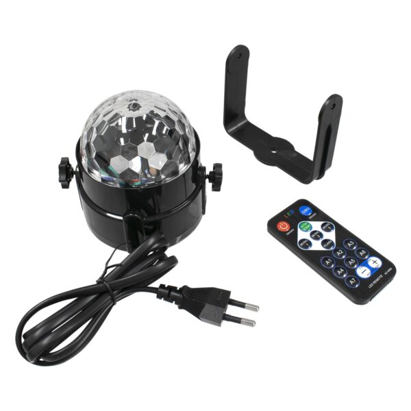 GloboStar® 79601-1 LED Party Disco Μπάλα με Περιστρεφόμενα Φωτορυθμικά Εφέ Πολύχρωμη RGB 15W με Sound Control Activated Εφέ και με Ασύρματο Χειριστήριο AC 230V IP20 Μ11 x Π8.6 x Υ13cm - Image 6