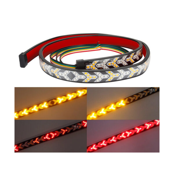 GloboStar® 81735 Car Backlit LED Strip Εύκαμπτη Ταινία 150cm Σήμανσης DRL Αυτοκινήτου 3 Προγραμμάτα Φωτισμού LED SMD 5050 12W DC 9-30V Αδιάβροχη IP65 Πορτοκαλί - Κόκκινο - 2 Χρόνια Εγγύηση - Image 4