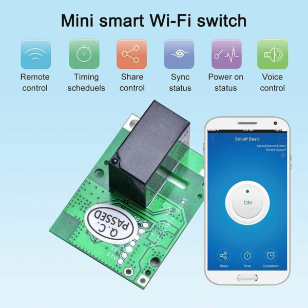 GloboStar® 80001 SONOFF RE5V1C-R2 - Wi-Fi Smart Switch 5V Inching/Selflock Relay Module - Image 3