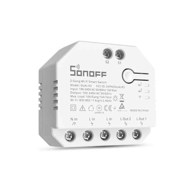 GloboStar® 80006 SONOFF DUALR3 - Wi-Fi Smart Switch Two Way Dual Relay & Power Measuring - 2 Output Channel - Image 3