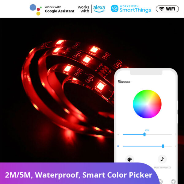 GloboStar® 80024 SONOFF L1-5M-EU-GR-R2 - Wi-Fi Smart RGB LED Light Strip SET 5M Waterproof IP65 - Image 5