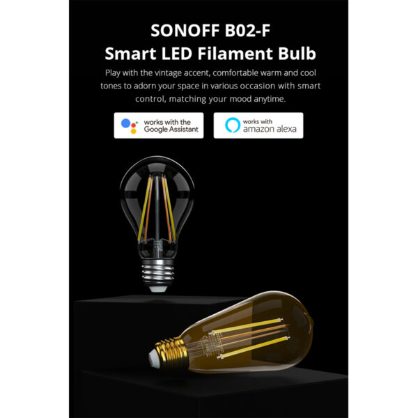 GloboStar® 80027 SONOFF B02-F-A60-R2 - Wi-Fi Smart LED Filament Bulb E27 A60 7W 806lm AC 220-240V CCT Change from 2200K to 6500K Dimmable - Image 5