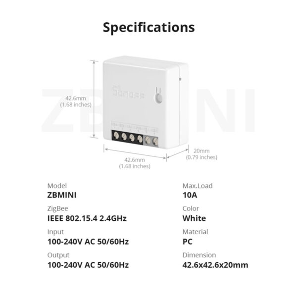 GloboStar® 80045 SONOFF ZBMINI-R3 - Zigbee Wireless Smart Switch Two Way Dual Relay - 2 Output Channel - Image 22