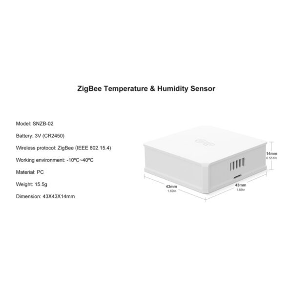 GloboStar® 80048 SONOFF SNZB-02-R3 – Zigbee Wireless Temperature & Humidity Sensor Real Time Monitoring - Image 16