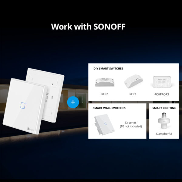 GloboStar® 80065 SONOFF T2EU1C-RF - 433MHz Wireless Smart Wall Touch Button Switch 1 Way - RF Series - Image 8