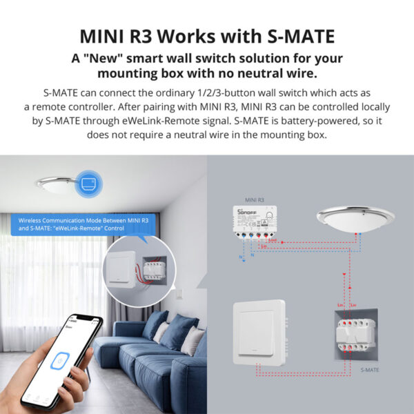 GloboStar® 80070 SONOFF S-MATE - Switch Mate 16A/3500W - Image 5