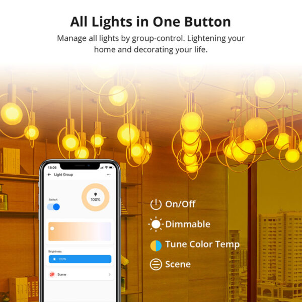 GloboStar® 80072 SONOFF B05-BL-A60 - LED BULB E27 A60 806lm 9W WiFi+Bluetooth RGBW (RED + Green + Blue + Cool White) Dimming Smart Bulb RGBW - Image 12