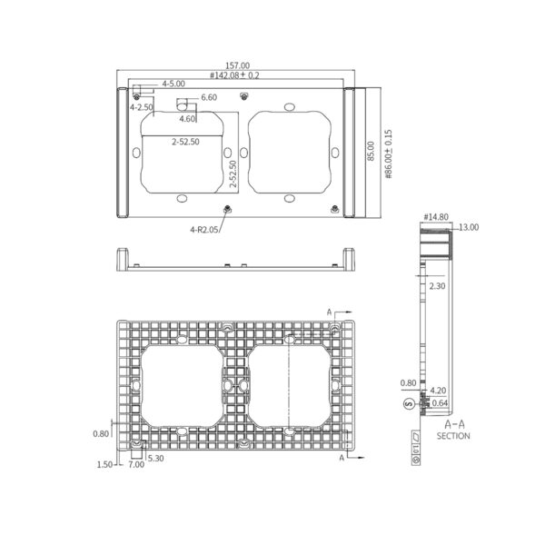 GloboStar® 80084 SONOFF SwitchMan M5-80 Wall Frame 2 Way - L15.7 X W8.6 X H1.48CM - Image 2