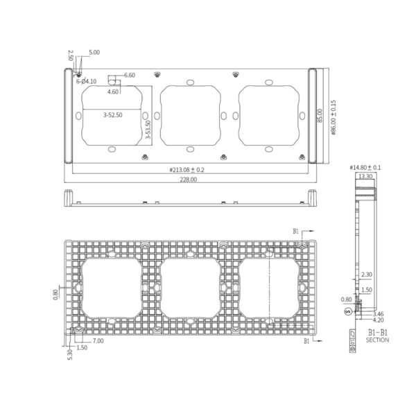 GloboStar® 80085 SONOFF SwitchMan M5-80 Wall Frame 3 Way - L22.8 X W8.6 X H1.48CM - Image 2