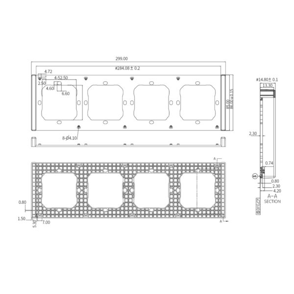 GloboStar® 80086 SONOFF SwitchMan M5-80 Wall Frame 4 Way - L29.9 X W8.6 X H1.48CM - Image 2