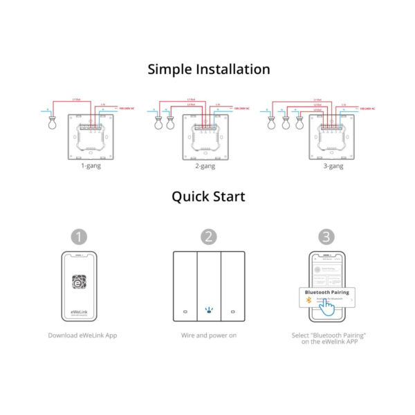 GloboStar® 80087 SONOFF M5-1C-80 SwitchMan Mechanical Smart Switch WiFi & Bluetooth AC 100-240V Max 10A 2200W (10A/Way) 1 Way - Image 18