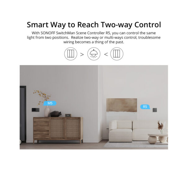 GloboStar® 80089 SONOFF M5-3C-80 SwitchMan Mechanical Smart Switch WiFi & Bluetooth AC 100-240V Max 6A 1320W (2A/Way) 3 Way - Image 14