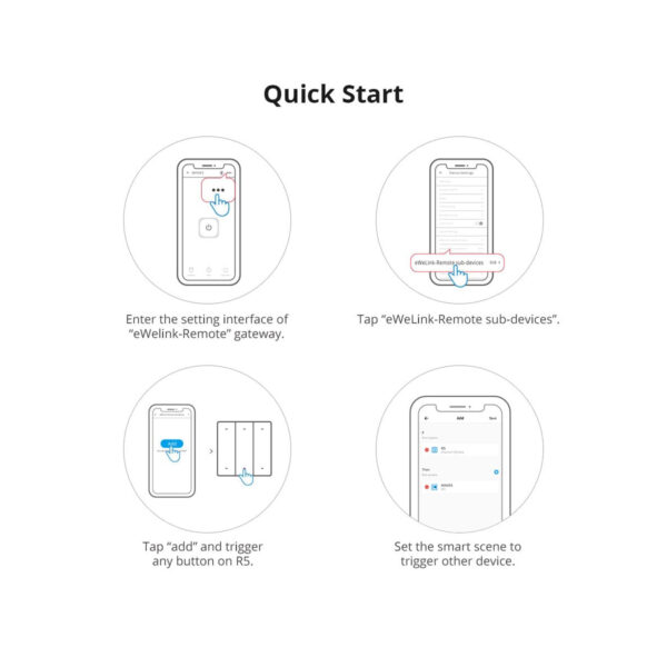 GloboStar® 80093 SONOFF R5-3C Free Wiring eWeLink Remote Switchman Smart Wall Stick-On Switch WiFi With 2 x Battery 3V 2032 3 Way - Image 13