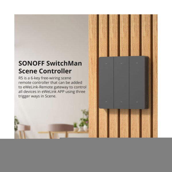 GloboStar® 80093 SONOFF R5-3C Free Wiring eWeLink Remote Switchman Smart Wall Stick-On Switch WiFi With 2 x Battery 3V 2032 3 Way - Image 4