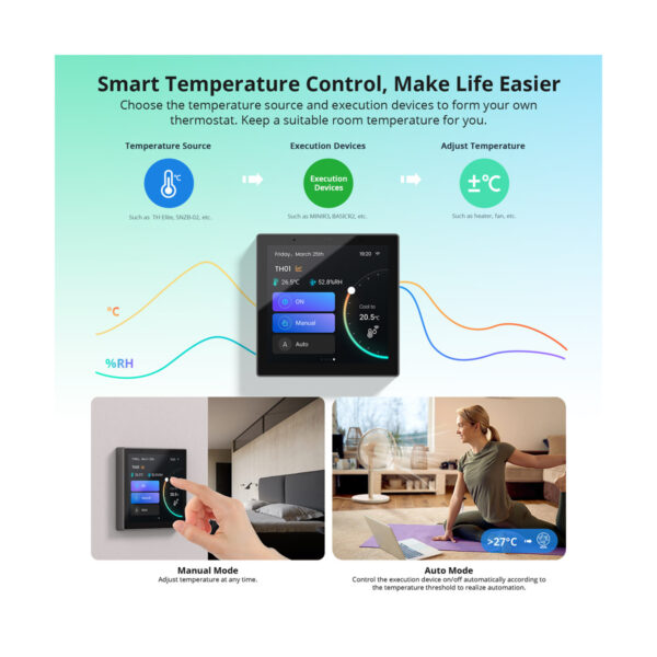 GloboStar® 80094 SONOFF NSPanel86PB Wi-Fi & Zigbee 3.0 Smart Scene Wall Switch (86/EU Type) - AC 100-240V - Integrated HMI Touch Panel - Smart Controller & Gateway for All Smart Devises - Image 15