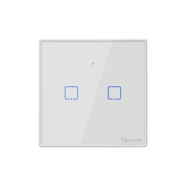 GloboStar® 80131  SONOFF T2EU2C-RF - 433MHz Wireless Smart Wall Touch Button Switch AC 100-240V Max 4A (2A/Way) 2 Way - RF Series - Image 3