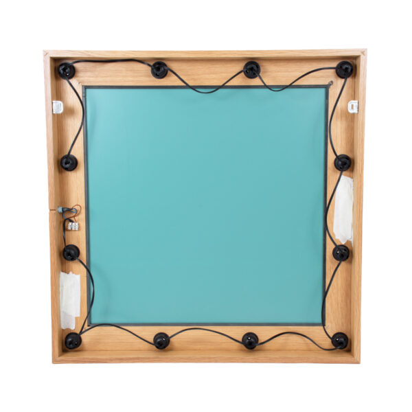 GloboStar® MAKEUP MIRROR-80x80-1 Μοντέρνος Καθρέπτης Μακιγιάζ με Πλαίσιο Φυσικού Ξύλου με Διακόπτη On/Off 12 x E27 AC220-240V - Μ80 x Π7 x Υ80cm - Μπεζ Δρυς - Image 6