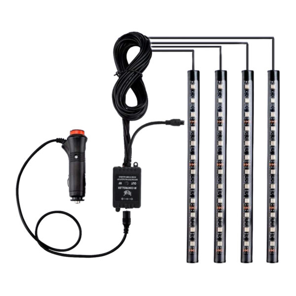 GloboStar® 81842 Car Underglow LED Tube Kit - Κρυφός Φωτισμός Αυτοκινήτου DC 12V 20W με Χειριστήριο Αδιάβροχο IP68 Πολύχρωμο RGB - Image 2